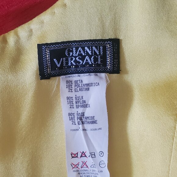 1996 GIANNI VERSACE vintage yellow dress - Picture 6 of 13